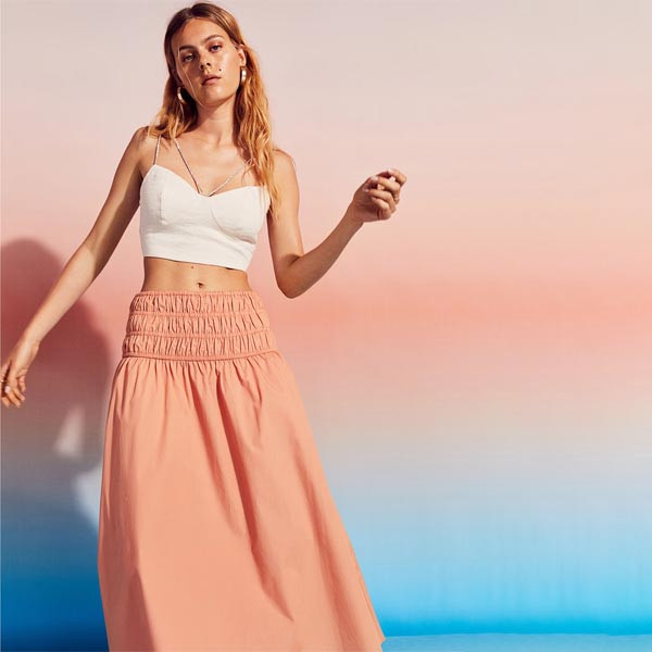 Women Orange Circular Skirt