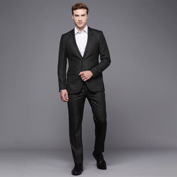 Slim Fit Notched Lapel Single-Breasted Formal Suit