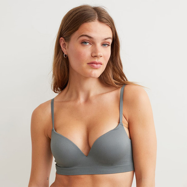 Grey Seamless Super Push-Up Bra