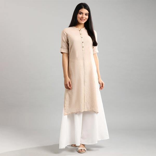 Women White Flared Knitted Ethnic Palazzos