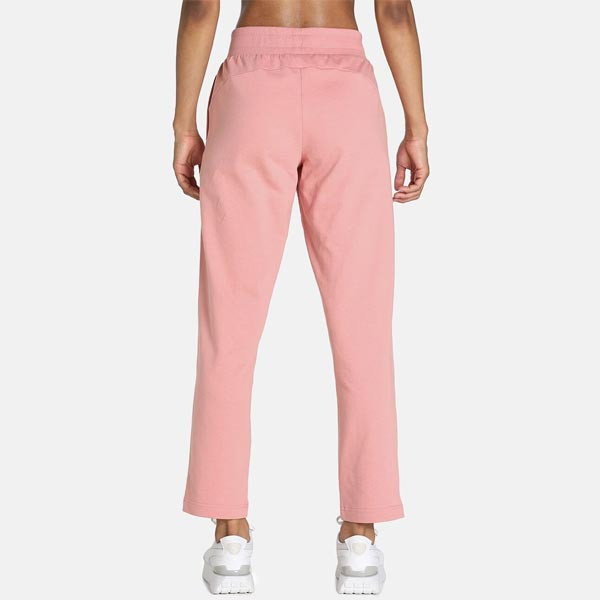 Women Rose Solid Cotton Cropped Sports Track Pant
