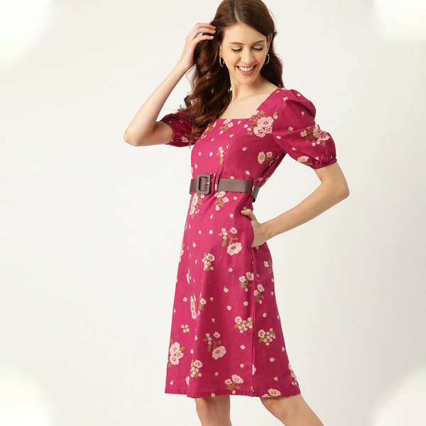 Floral Printed A-Line Dress