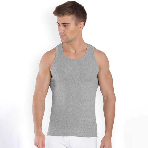 Combed Cotton Ribbed Sleeveless Vest with Extended Length for Easy Tuck FP04